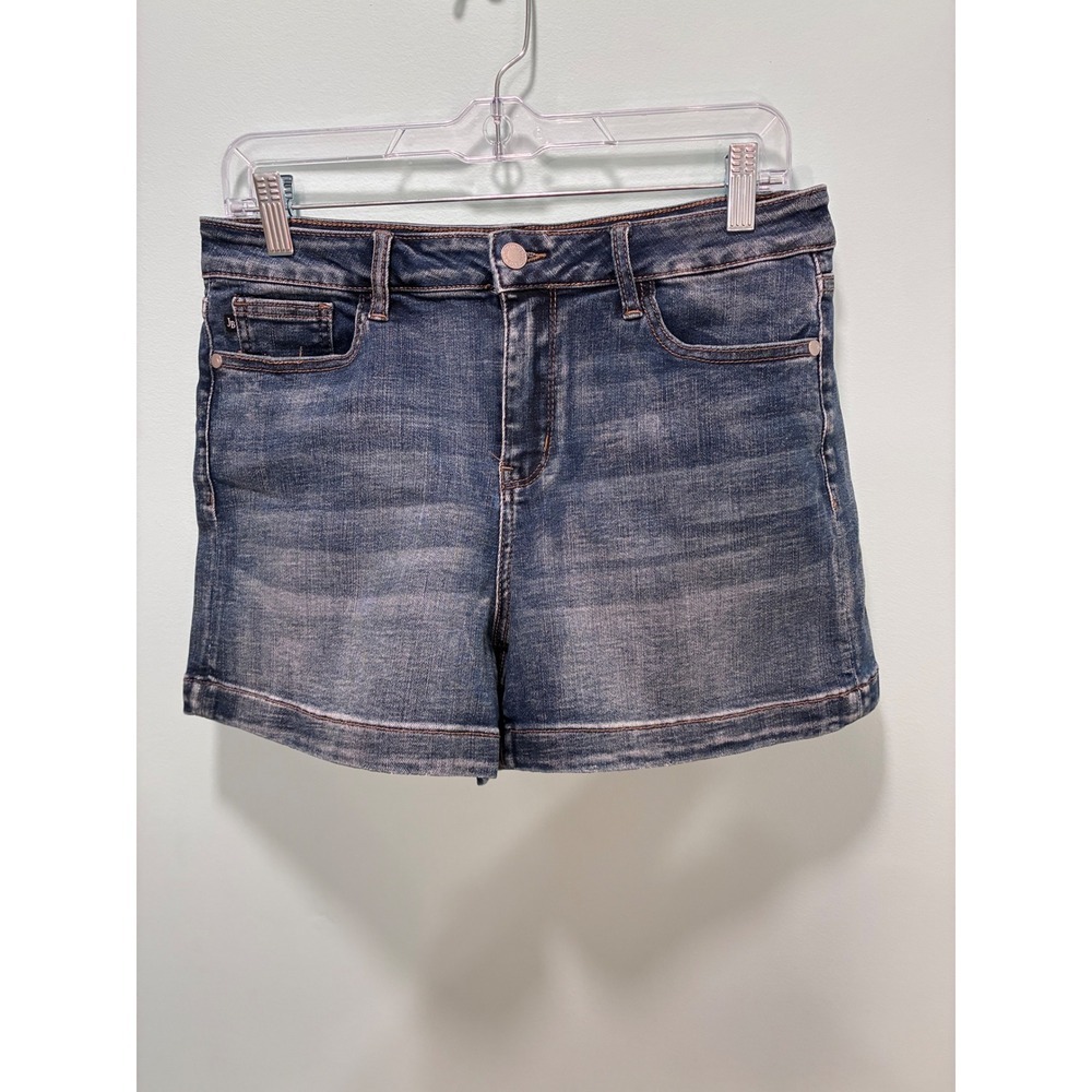 Judy Blue Womens Medium Wash Denim Shorts Stretch Mid Rise